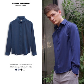 Áo Sơ Mi Nam ICON DENIM Tay Dài Form Regular Vải Sơ Mi Hạt Signature SM110066