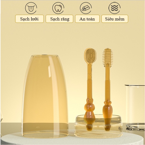 Combo Rơ Lưỡi Bàn Chải Silicon Cao Cấp MISUTA, An toàn cho bé