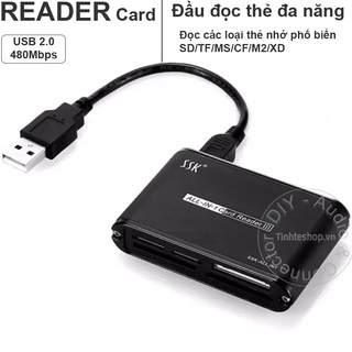 Đầu đọc thẻ nhớ SD Micro-SD/TF M2 CF XD MM MS MD SSK SCRM-025 - Reader card all in one