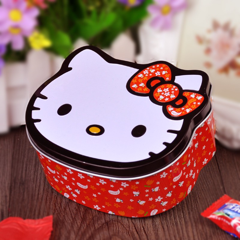 ⛔Hàng Mới⛔ Chun Buộc Tóc Cho Bé, Hộp Thiếc Hello Kitty 500 Chiếc