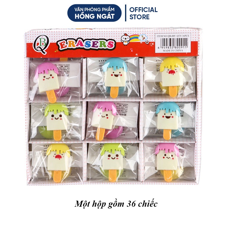 Tẩy bút chì hình que kem, đồ dùng học tập dễ thương cute giá rẻ làm quà tặng học sinh văn phòng phẩm T05