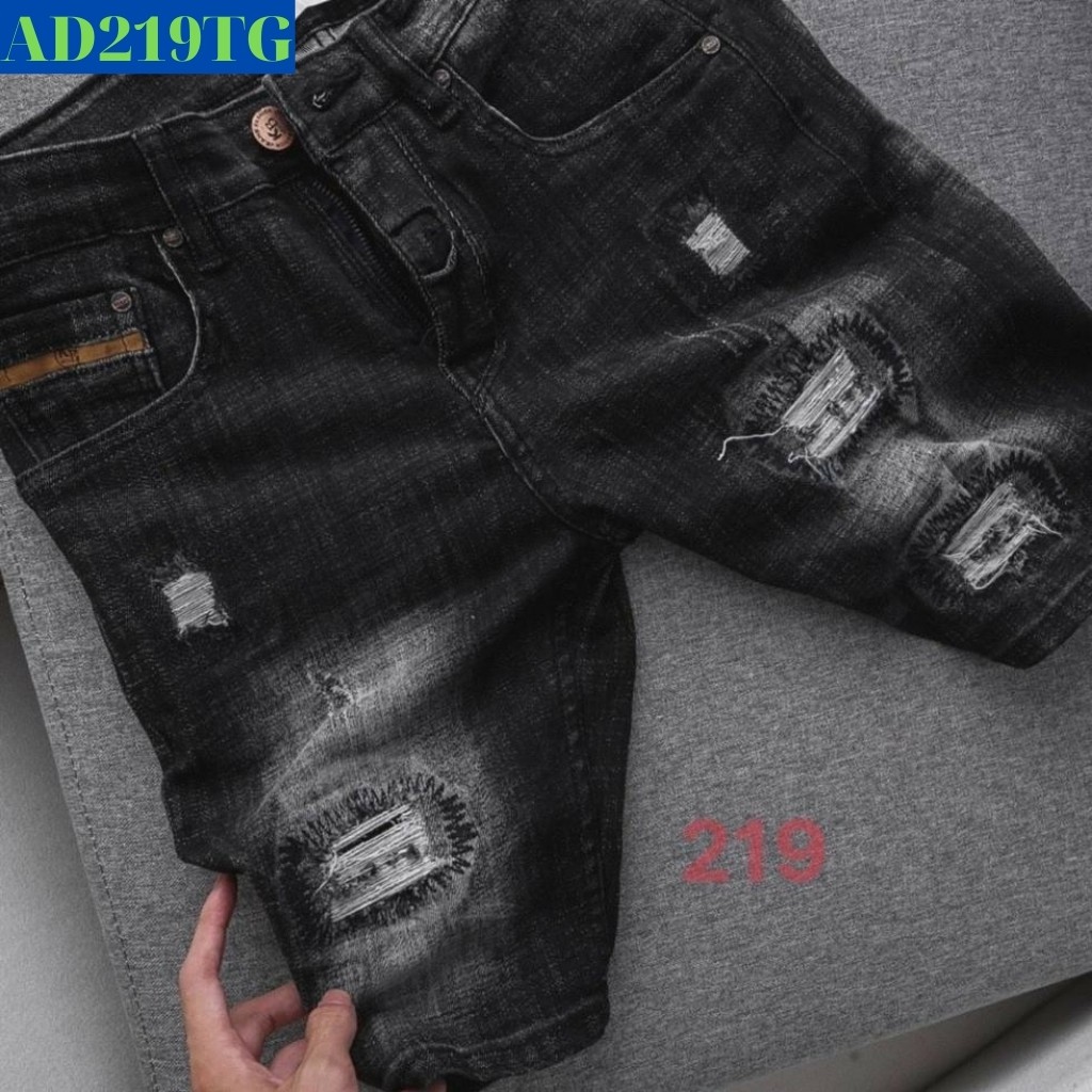 Quần Short Nam SH219TG Short Jean Nam Chất Bò VNXK Co Dãn Cao Cấp Đen Rách Xước Cao Cấp TG23 Giá Gốc Tận Xưởng (44-70KG | BigBuy360 - bigbuy360.vn