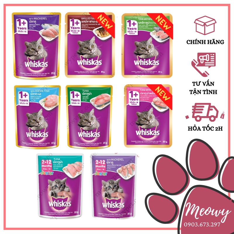 1 thùng pate Whiskas 28 gói 80gr cho mèo