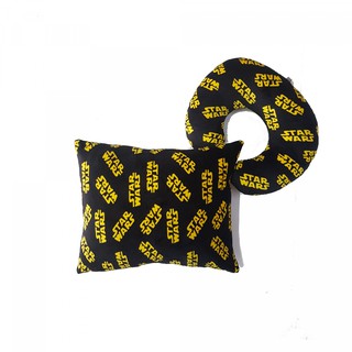 Combo Gối Tựa Lưng và Gối Kê Cổ chữ U Họa Tiết  Chữ