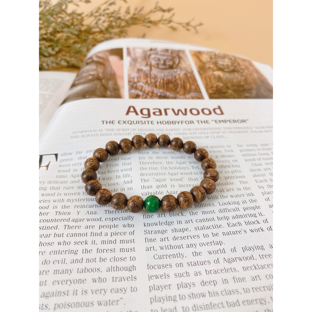 Vòng Tay Trầm Hương Kỳ Gia Tự Nhiên 100% 8li 21 Hạt Charm Phong Thủy