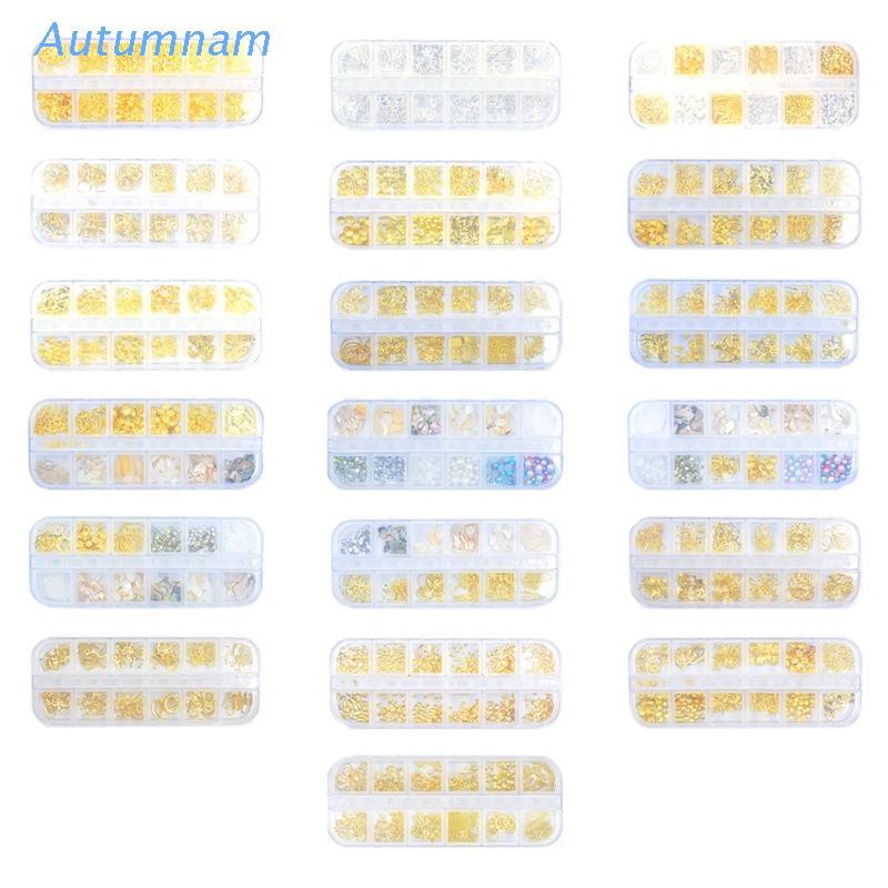 Hộp 12 Ngăn Đựng Phụ Kiện Trang Trí Móng Tay Nghệ Thuật
