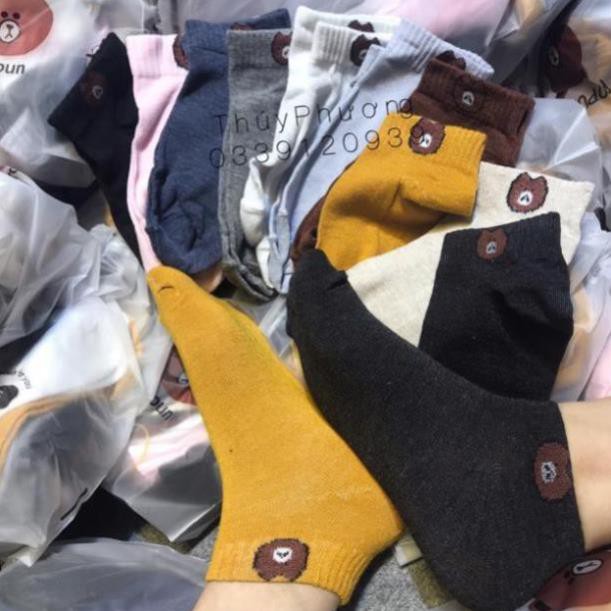COMBO 10 Đôi Tất Gấu Cổ Ngắn (kèm túi gấu)