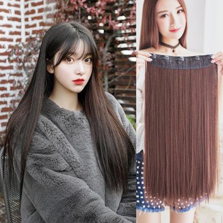 [ Loại Đẹp ] Tóc Giả Kẹp 5 Phím Nửa Đầu Loại Thẳng Dài 60cm Giống Thật 99%