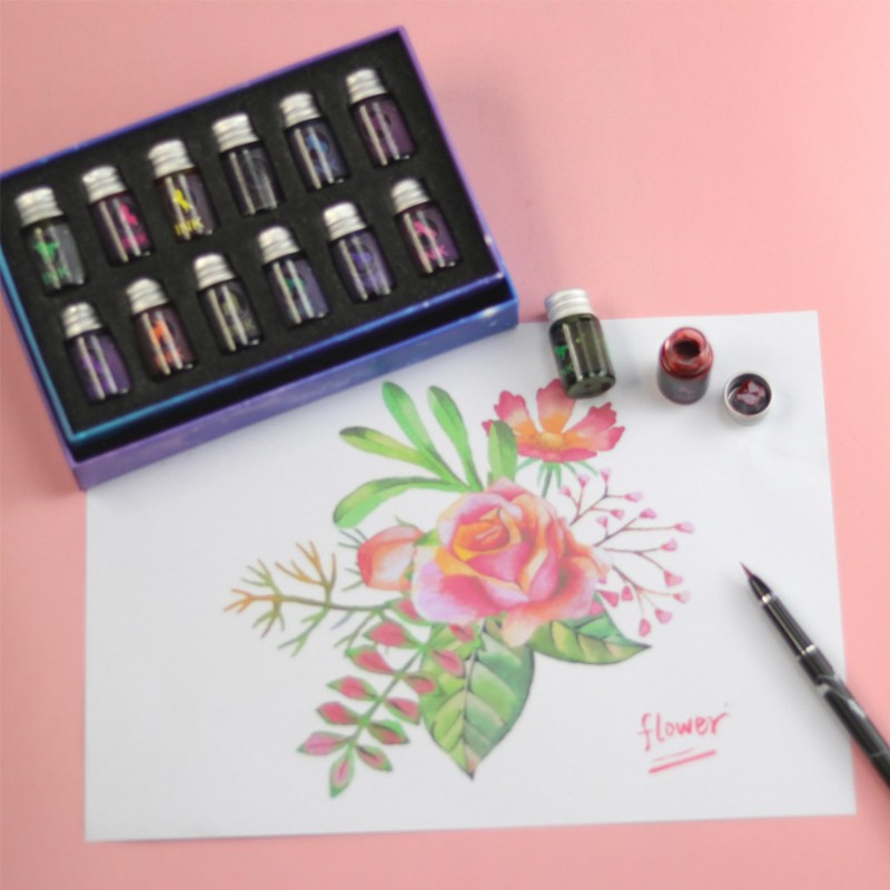 24 Màu Bột Vàng 7ml Cho Bút Viết Thư Pháp