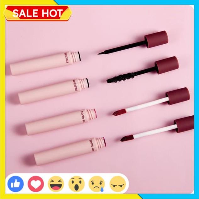 🎁SON NỘI ĐỊA🎁 Set trang điểm mắt môi Pro Light Heng Fang Beauty 4 món (1 set gồm Mascara + Kẻ mắt + 2 Son lì) | BigBuy360 - bigbuy360.vn