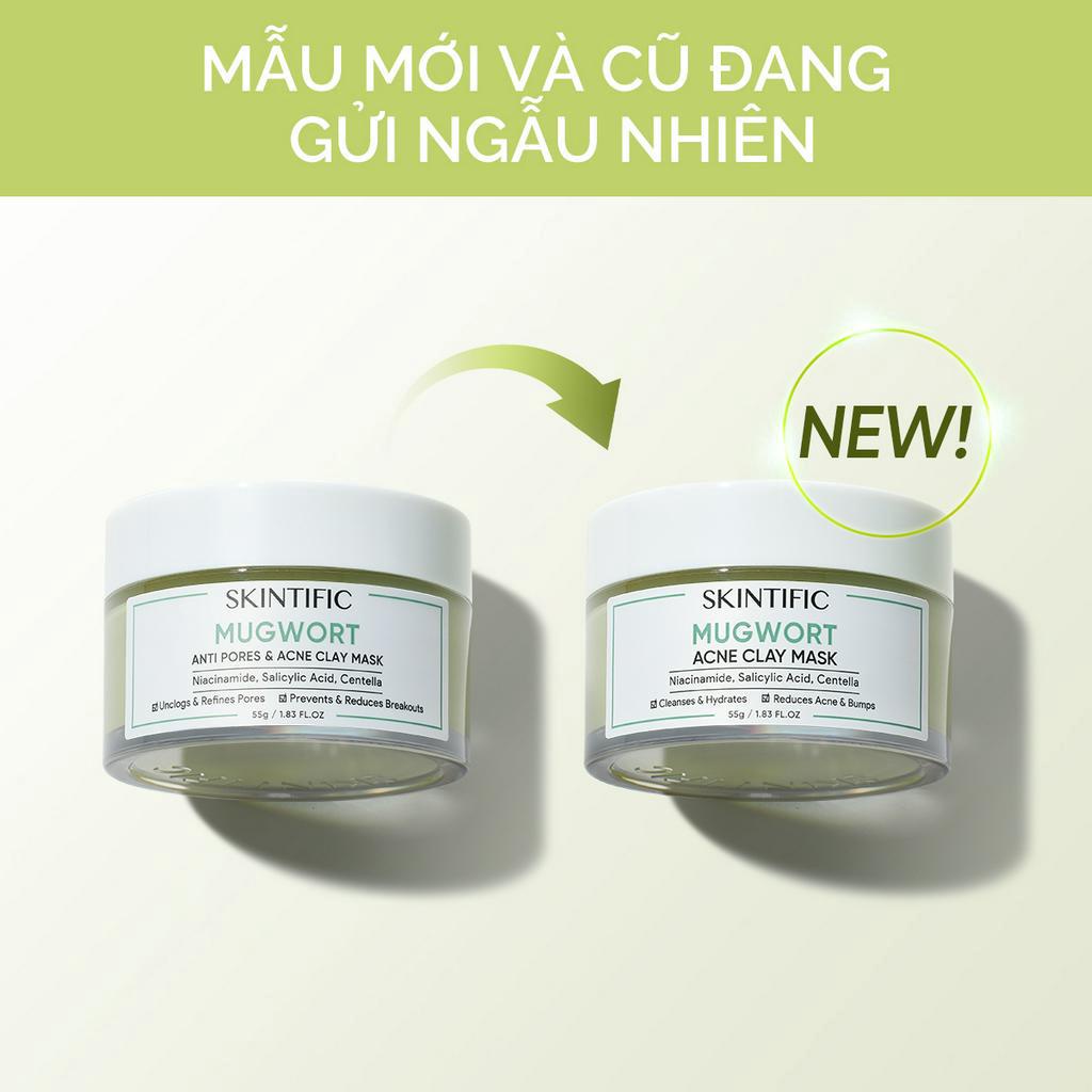 Bộ đôi Mặt nạ đất sét ngải cứu giảm mụn SKINTIFIC 55g