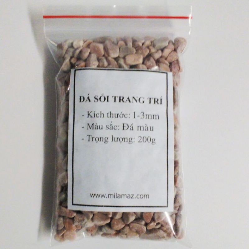Đá sỏi màu 3mm 200g - trang trí chậu cây