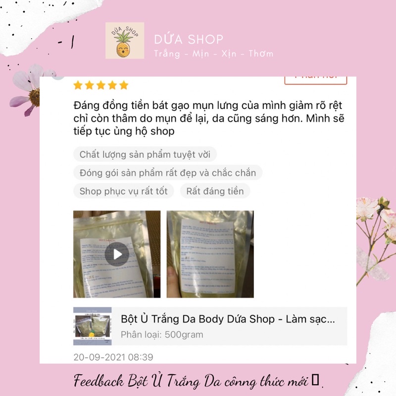 Bột Ủ Trắng Da Body Dứa Shop - Làm sạch da, Tắm Trắng, Dưỡng Ẩm, Mang đến làn da body mướt mịn | BigBuy360 - bigbuy360.vn