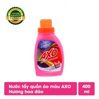 Nước Tẩy Quần Áo 💕HÀNG CHÍNH HÃNG💕 Nước giặt tẩy quần áo màu AXO chai 400ml - Hương Hoa Đào | Sanaga