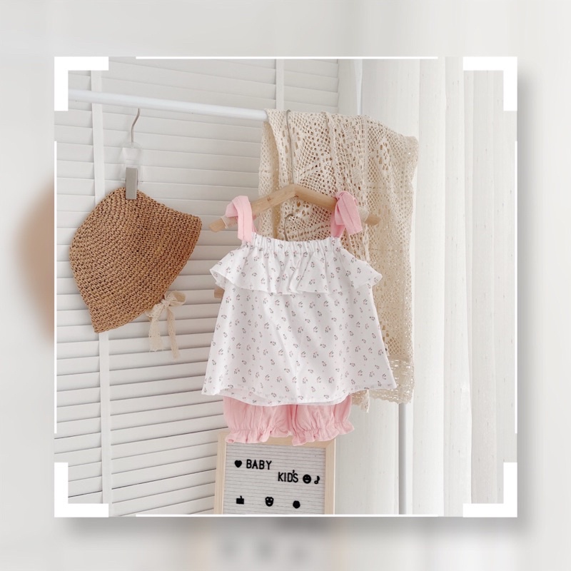 Bộ hai dây buộc nơ cho bé gái 8-23kg (6 tháng-6 tuổi)- chất thô hoa mềm