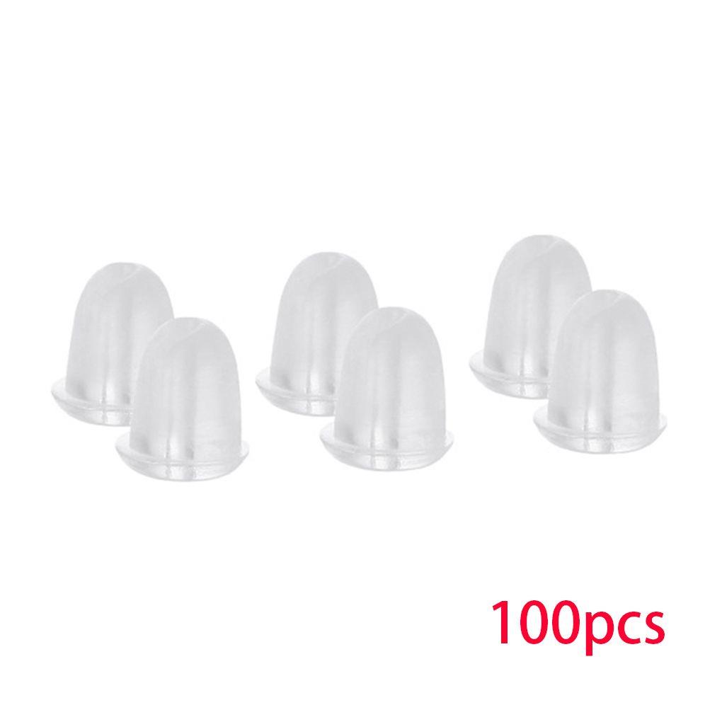 Bộ 100 Nút Chặn Bông Tai Bằng Silicon Mềm Trong Suốt Thay Thế Tiện Dụng