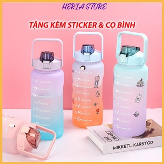 Bình Nước 2L,2000ML Cao Cấp. Bình Nước cute, có vạch chia