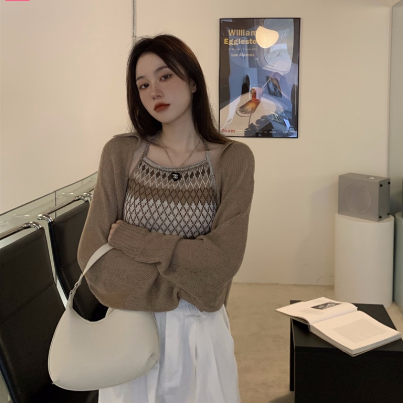 Áo hai dây XIAOZHAINV dệt kim thời trang mùa hè phong cách Hàn Quốc dành cho nữ