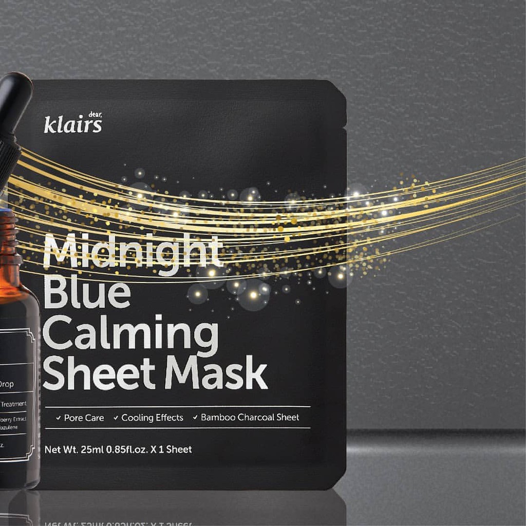 Mặt Nạ Dear, KLAIRS Midnight Blue Calming Sheet Mask 25ml- Màu Đen