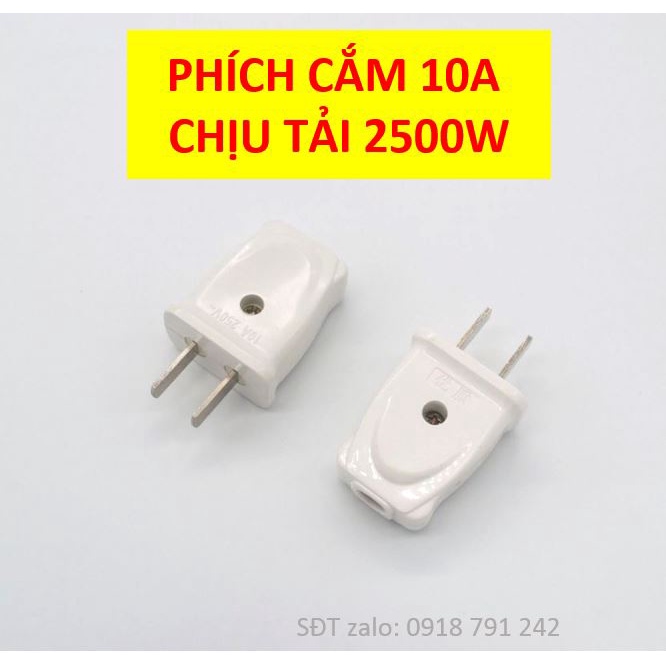 Phích cắm sứ Ominsu 10A chịu tải 2500W cao cấp chống cháy nổ, hàng Việt Nam chất lượng