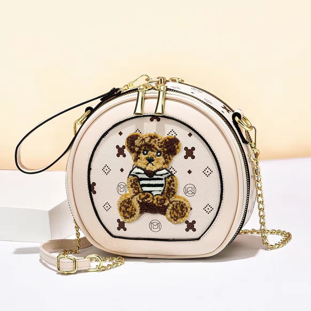 Túi Đeo Chéo Dây Xích Dáng Tròn Nhỏ Phong Cách Thời Trang Mới Cho Nữ