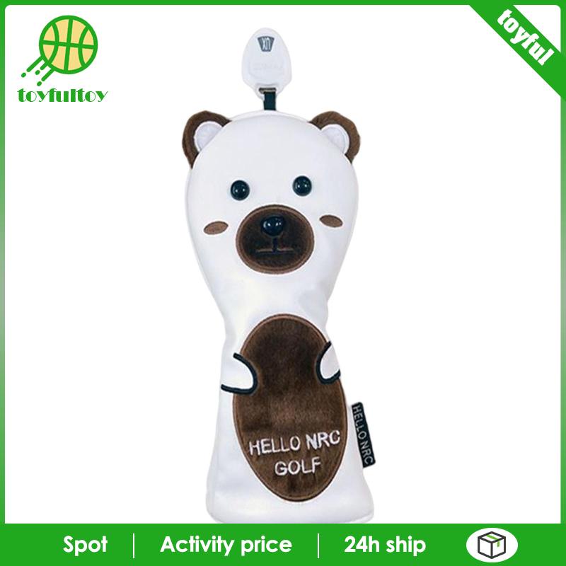 Vỏ Bọc Đầu Gậy Đánh Golf Bằng Da PU In Hình Gấu Dễ Thương