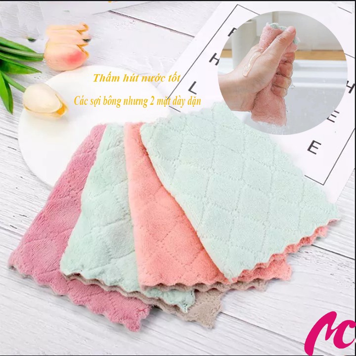 Combo 5 khăn lau bếp đa năng 2 mặt sợi bông siêu thấm nước tiện lợi_CC888