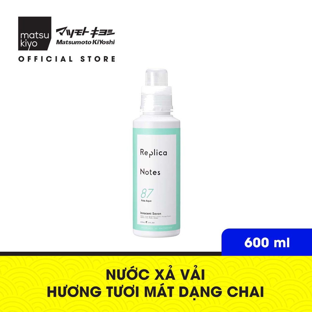 [Mã BMBAU50 giảm 7% đơn 99K] Nước xả vải Replica Notes hương tươi mát Matsukiyo - Chai 600ml/ Túi 480ml