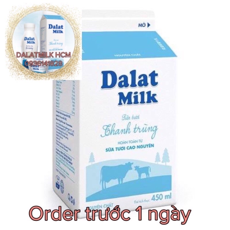 Sữa tươi thanh trùng Dalatmilk có đường/không đường