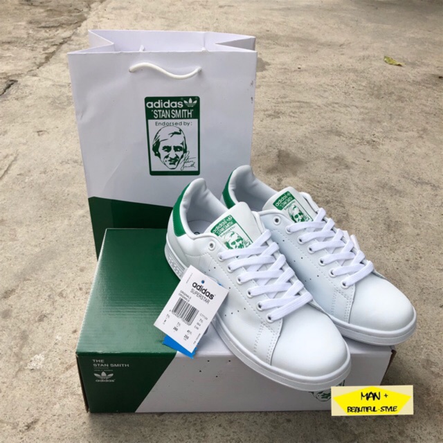 GIÀY THỂ THAO ADIDAS STAN SMITH gót xanh