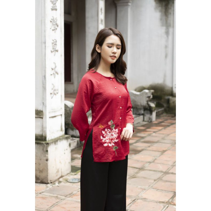 BỘ BÀ BA THÊU HOA ĐI LỄ CHÙA CAO CẤP⚡Freeship⚡Hàng chất lượng cao