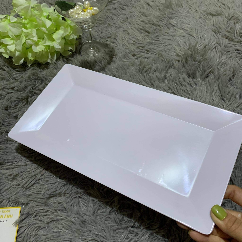 Khay hình chữ nhật màu trắng fataco KH 17.32, KH 20.35