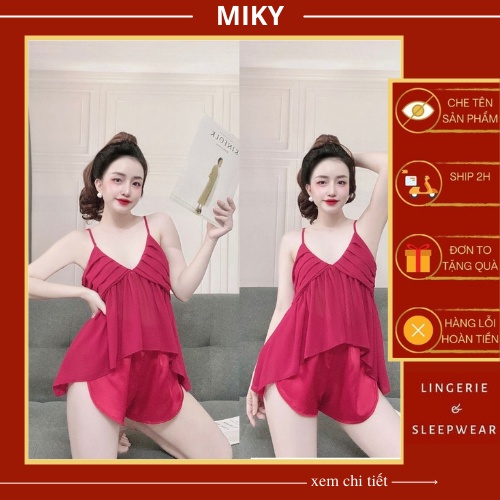 Bộ Ngủ Nữ Hai Dây Đồ Bộ Ngủ Sexy Mặc Nhà Hàng Loại 1 Cao Cấp Freesize
