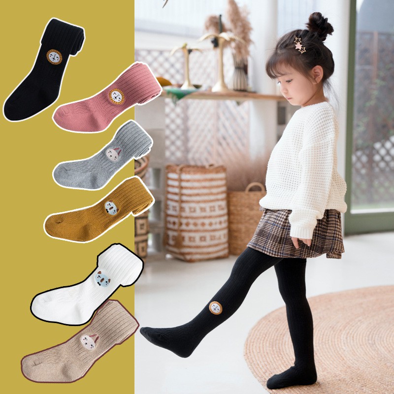 Quần tất thêu hình thú cho bé gái từ 1-12 tuổi