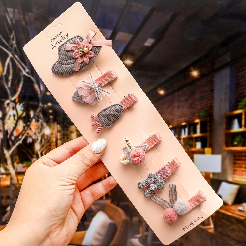 Set kẹp tóc vải thiết kế xinh xắn đáng yêu dành cho bé gái