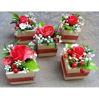💥💥Combo 5 Hoa gỗ trang trí bàn Gallery tone đỏo