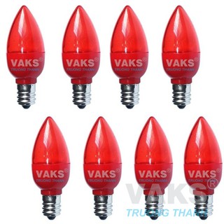 Bộ 8 bóng led trái ớt e12 ánh sáng mạnh đuôi vặn e12-220v - ánh sáng đỏ