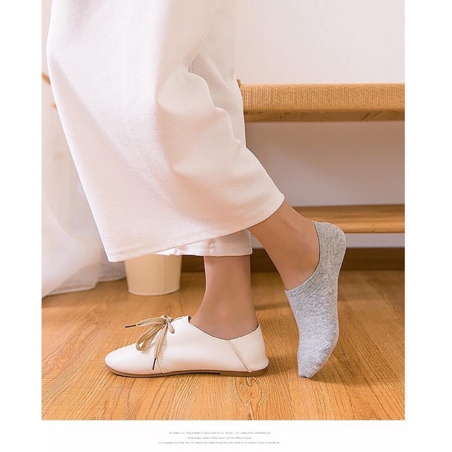 Vớ lười trơnnữ tất dưới mắt cá cotton thời trang đẹp có silicon chống tuột gót chân MONEY VL009