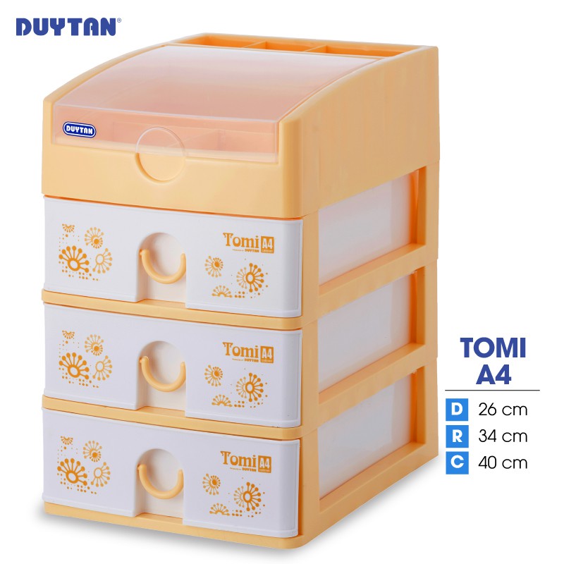 Tủ nhựa DUY TÂN Tomi A4 4 ngăn (26 x 34 x 41 cm) - 42207 - Giao màu ngẫu nhiên