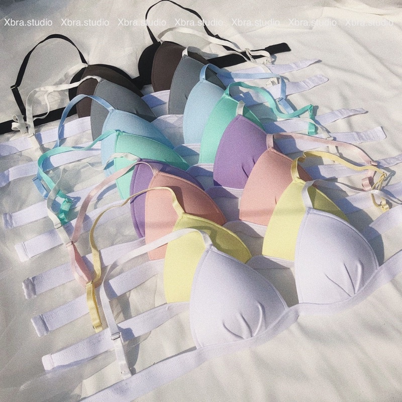 [Mã FAMARAL1 giảm 10K đơn 50K] Áo lót bralette cotton MÚT ĐÍNH LIỀN không gọng tone màu pastel | BigBuy360 - bigbuy360.vn