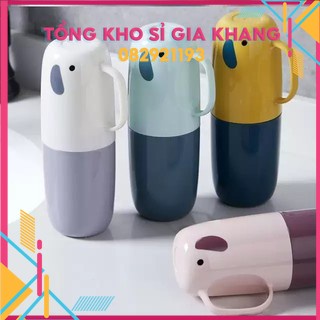 sp322 Cốc Đựng Bàn Chải Đánh Răng Có Nắp Đậy An Toàn Chống Vi Khuẩn Hình Chú Voi