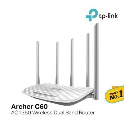 [CHÍNH HÃNG] Bộ phát Wi-Fi TP-Link Archer C60 AC1350 - wifi 5 râu chuẩn AC mới nhất cho thiết bị ko dây