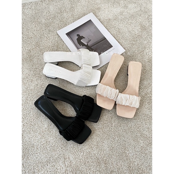 Giày Cao Gót/ Guốc Dép Nữ 3Phân Đế Vuông Siêu Hot Quai Nhún Bèo Hot 2022