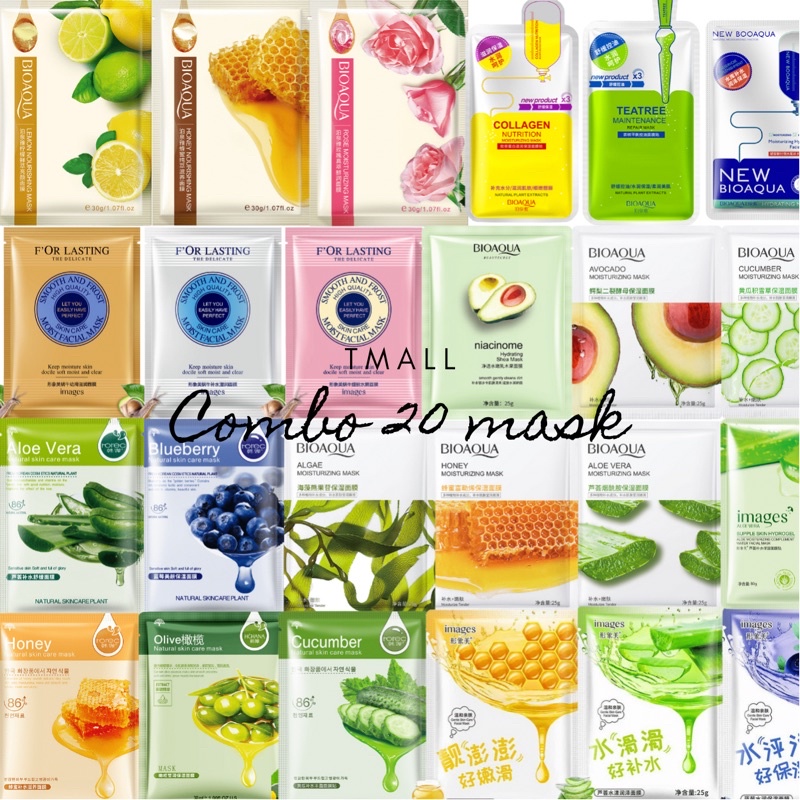 Combo 20 Mask Mặt nạ Nội Địa Trung ngẩu nhiên sỉ tận gốc