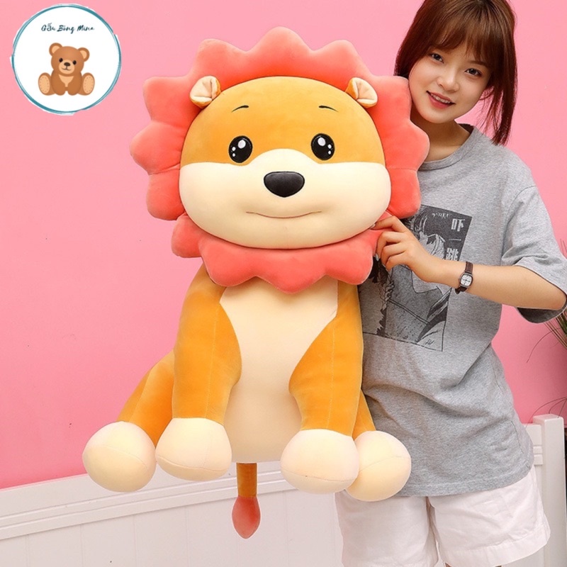 Gấu Bông Sư Tử Hoa Ngồi Mềm Mịn - Sư Tử Bông - Gấu Bông Mina