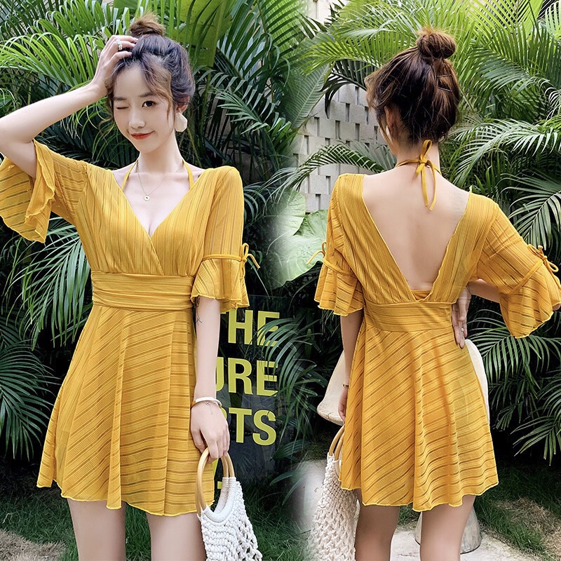 B ộ Bơi Đi Tắm Biển Nữ Bikini liền váy bikini 1 mảnh người béo BIGSIZE che bụng siêu tôn dáng BKN48