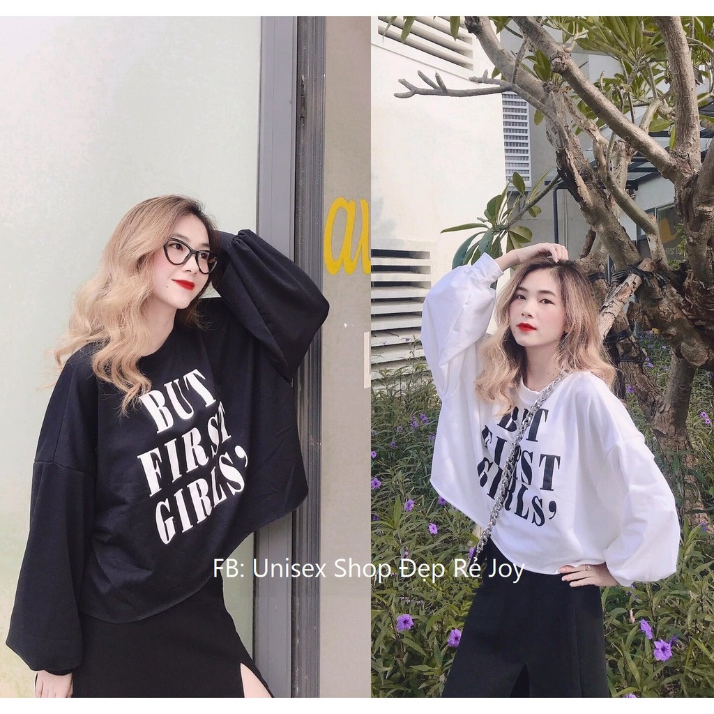 ÁO THUN CROPTOP FORM RỘNG TAY DÀI ULZZANG - ÁO NHÓM CROP 4