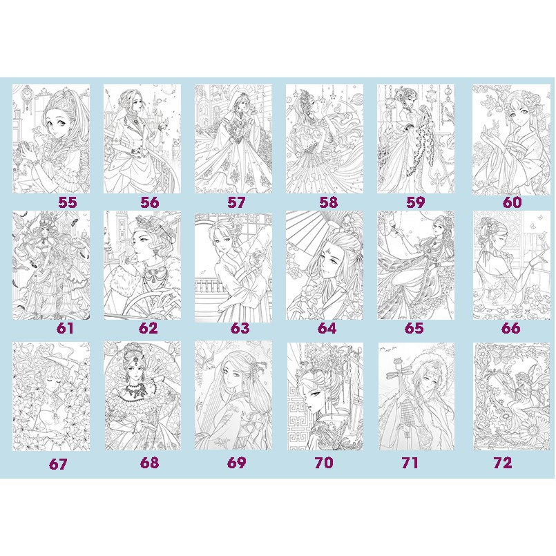 Tranh tô màu Anime khổ A4  - Dành cho những bạn trẻ yêu thích nghệ thuật và sáng tạo