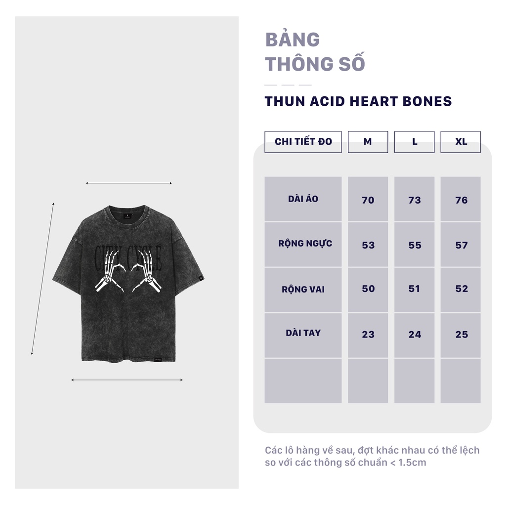 Áo thun local brand Acid Heart Bones City Cycle phông tay lỡ oversize cotton unisex in hình