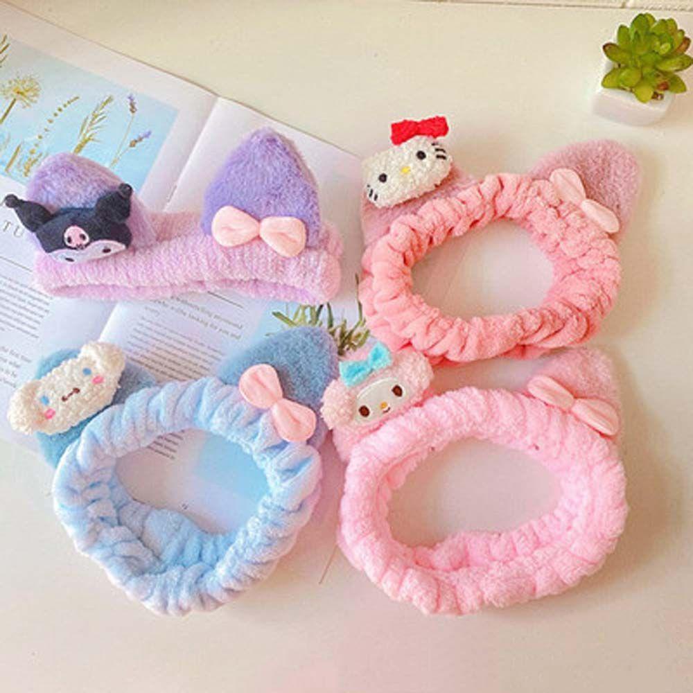 Băng Đô Cài Tóc Rửa Mặt Hình Mèo KT Cinnamoroll Dễ Thương VANES1 Mymelody